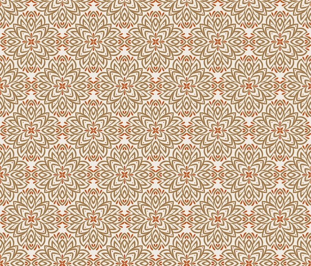 Vector patrón sin costuras en estilo oriental patrón de encaje ornamental para tela textil pañuelo de seda sari lino