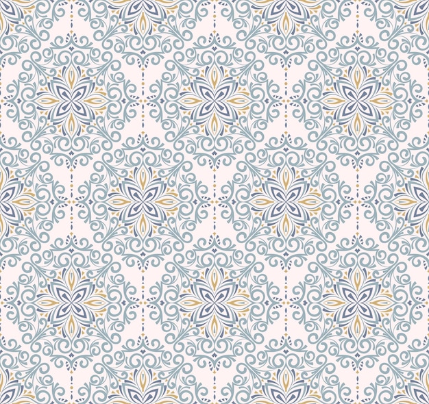 Vector patrón sin costuras en estilo oriental patrón de encaje ornamental para tela textil pañuelo de seda sari lino