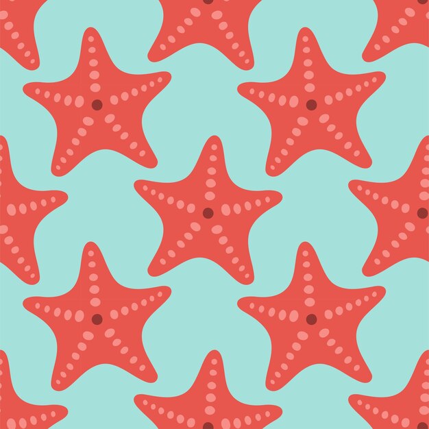 Patrón sin costuras de estrella de mar Patrón de moda de estrellas de mar para envolver adhesivos de papel tapiz