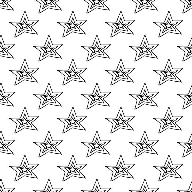 Patrón sin costuras con estrellas bonitas garabateo para papel de embalaje de impresión decorativa tarjetas de felicitación papel tapiz y tela
