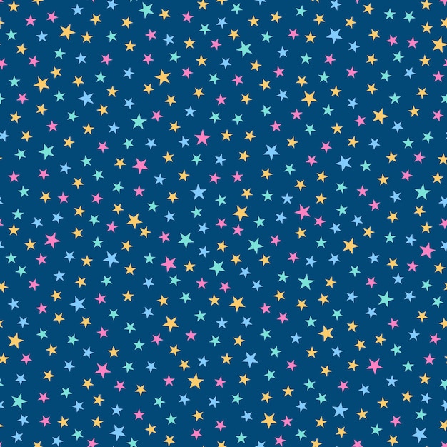 Patrón sin costuras con estrellas de colores