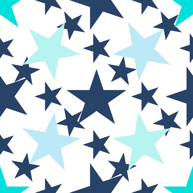 Patrón sin costuras con estrellas dibujadas a mano en el fondo. Fondo del cielo.