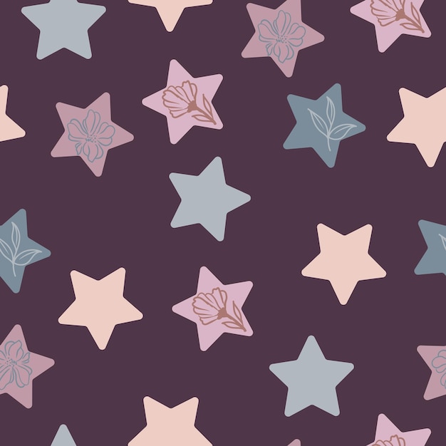 patrón sin costuras de estrellas de diferentes colores papel de pared de regalo papel de regalo patrón simple papelería ilustración vectorial