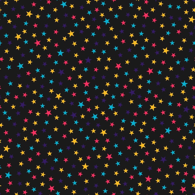 Patrón sin costuras con estrellas diminutas de colores