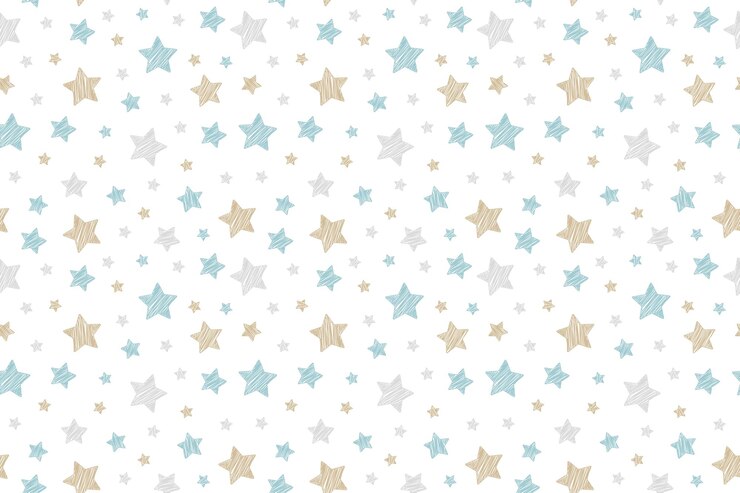 Vector patrón sin costuras de estrellas en un fondo blanco aislado