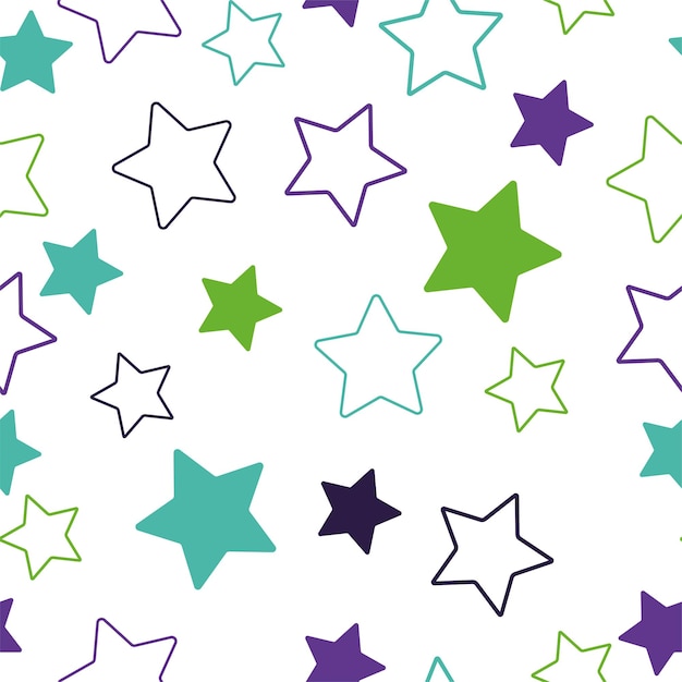 Patrón sin costuras de estrellas La imagen vectorial Cielo nocturno estrellado