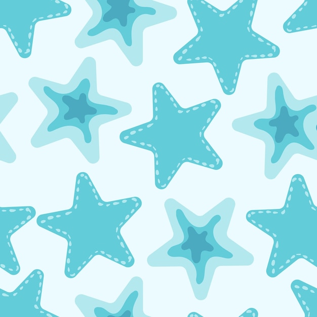 Patrón sin costuras con estrellas de mar Ilustración vectorial para tela de diseño o papel de regalo