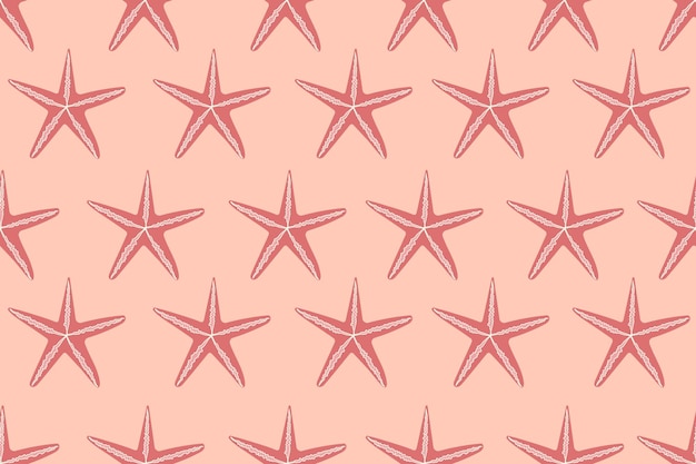 Patrón sin costuras de estrellas de mar Set de fondo de animales marinos de verano Concepto de viaje de vacaciones