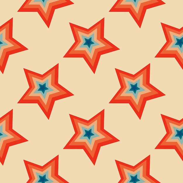 Patrón sin costuras de estrellas navideñas Patrón retro vintage con estrellas