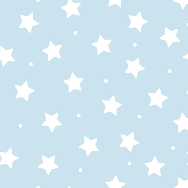 Patrón sin costuras con estrellas y puntos de polca Diseño de bebé lindo para el niño nuevo