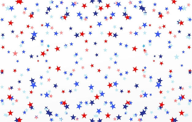 Patrón sin costuras con estrellas rojas y azules fondo abstracto decoración de estrellas de color de la bandera estadounidense