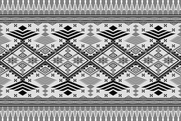 Patrón sin costuras étnico en blanco y negro