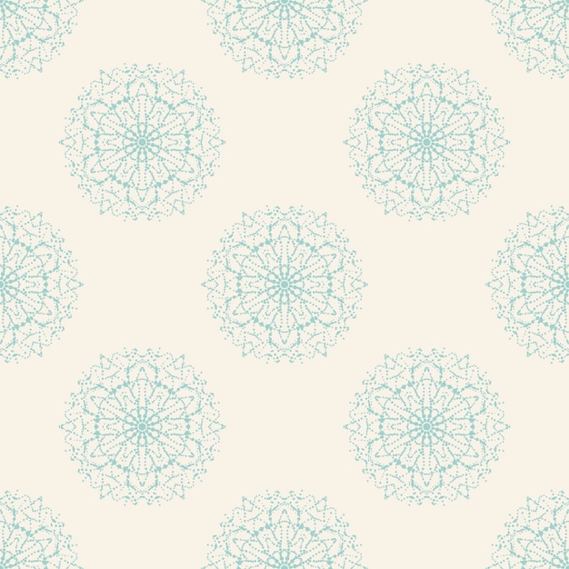 Patrón sin costuras de fantasía con mandala ornamental. Fondo de flor de garabato redondo abstracto.
