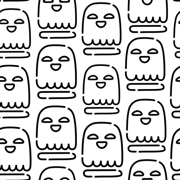 patrón sin costuras con fantasma divertido de halloween en elemento de diseño vectorial para halloween