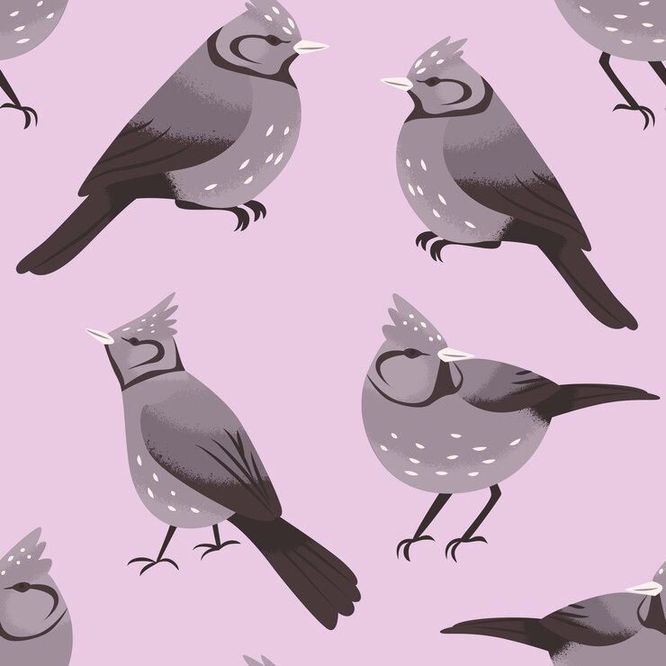 Vector patrón sin costuras sin fin con encantadores pájaros diseño para textiles suministros escolares y envases de papel ornamento animal ilustración vectorial