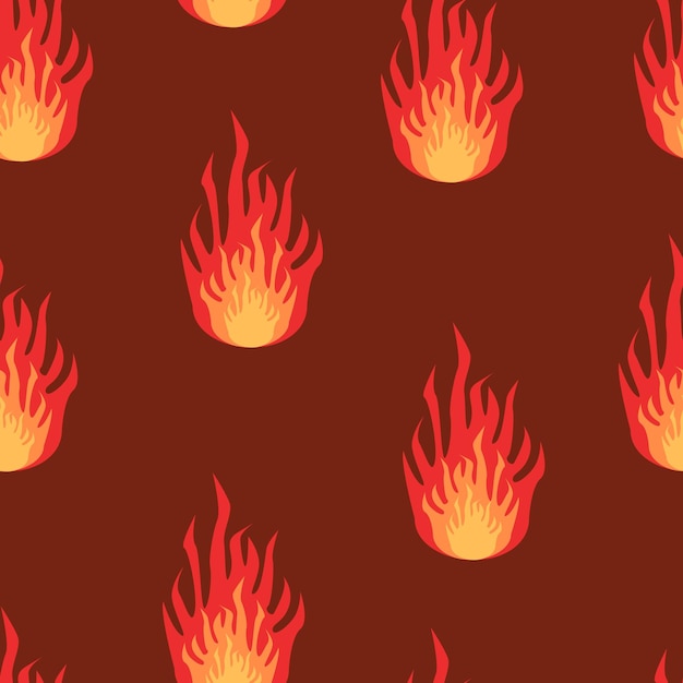 Patrón sin costuras con FIRE Ilustración vectorial de colores