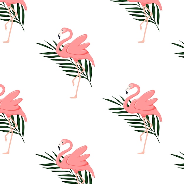 patrón sin costuras con flamencos rosados patrón sin costuras con ilustración de vector de flamenco