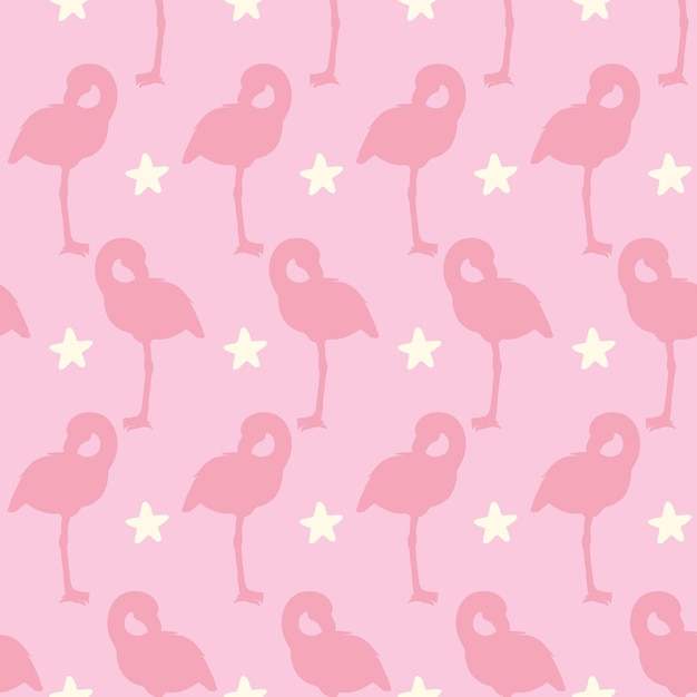 Patrón sin costuras Flamingo Diseño de fondo vectorial para tela