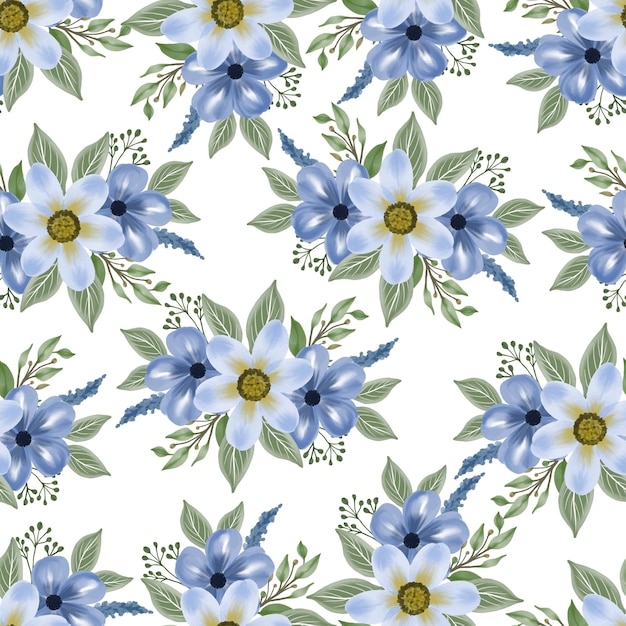 patrón sin costuras de flor azul para tela y diseño de fondo