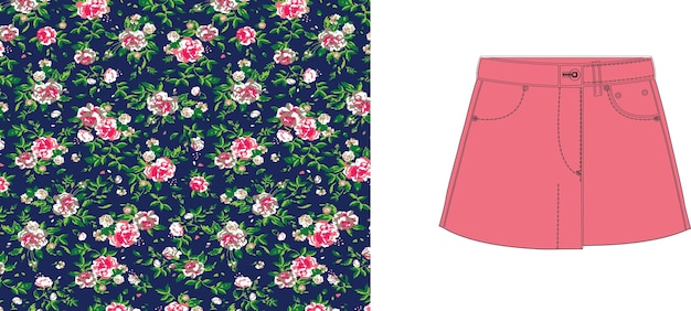 patrón sin costuras de flor en el diseño de fondo para tela textil bonito diseño floral de stock vectorial sin costuras