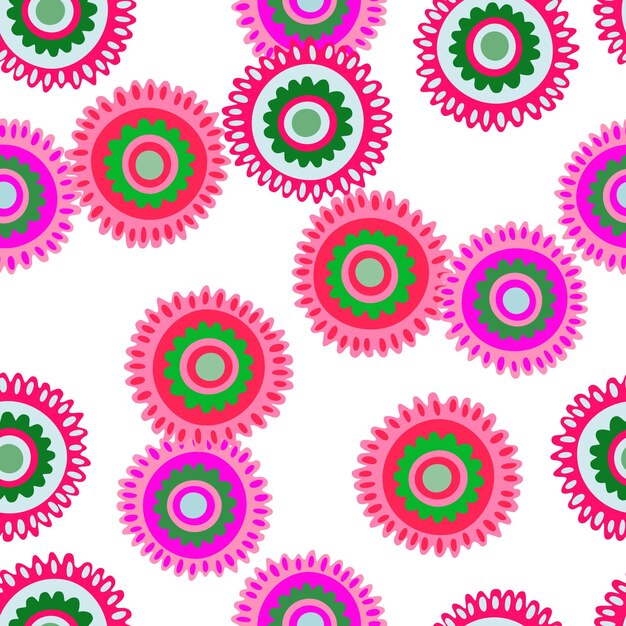 Patrón sin costuras de flor de manzanilla abstracta Fondo floral sin fin creativo