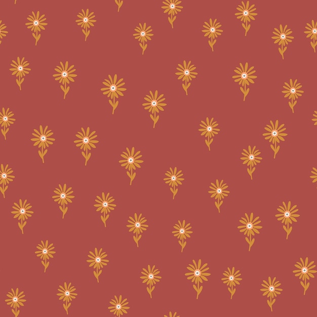 Patrón sin costuras de flor de manzanilla simple decorativa Fondo floral sin fin simple