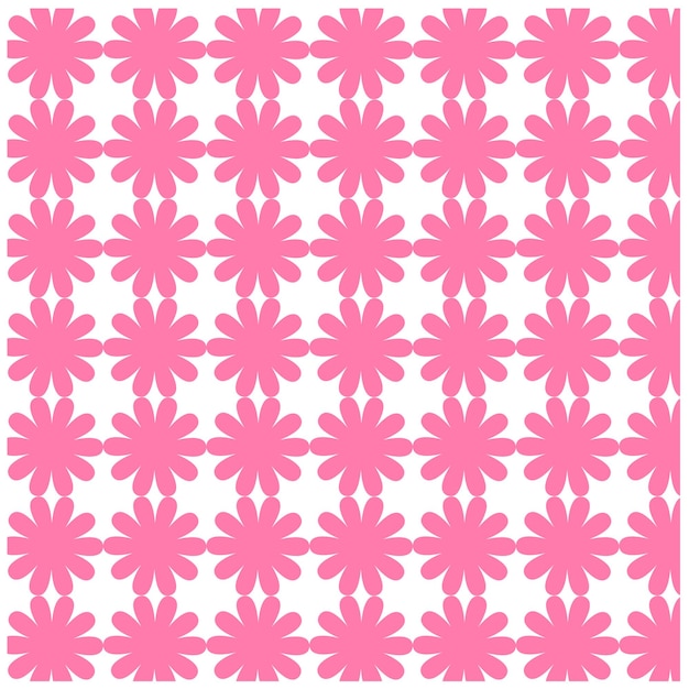 Patrón sin costuras de flor rosa sobre fondo blanco