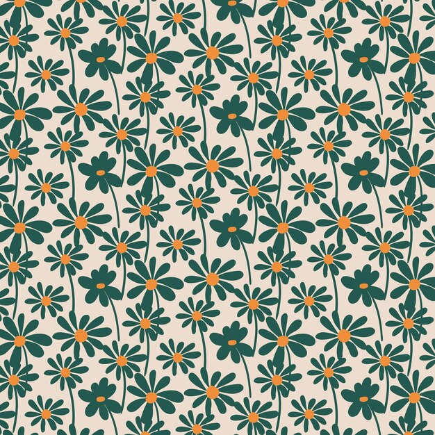 Patrón sin costuras de flor vintage con estilo boho
