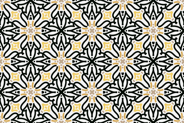 patrón sin costuras de un floral abstracto negro y dorado