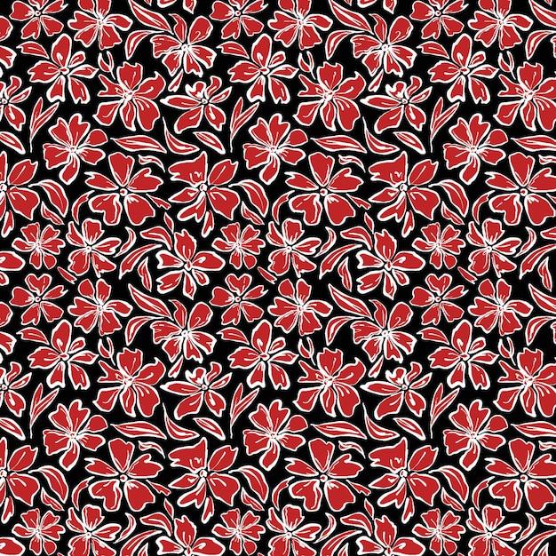 Patrón sin costuras floral rojo