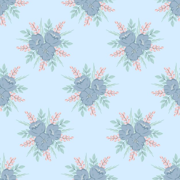 Patrón sin costuras floral vectorial de invierno