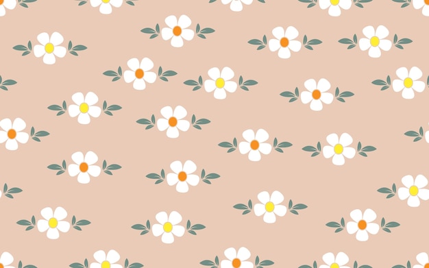 Patrón sin costuras floral de verano minimalista de moda creativo flor de margarita de estilo vintage vectorial