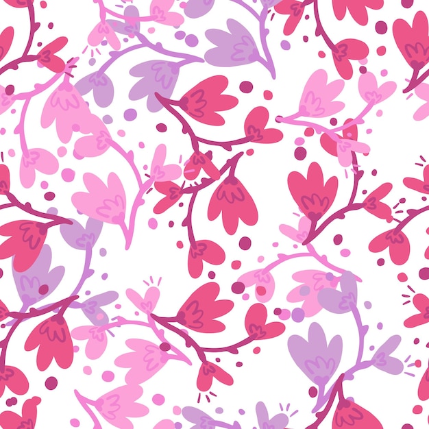 Patrón sin costuras de flores abstractas Fondo de pantalla sin fin floral creativo Fondo lindo Diseño para tela textil cubierta de envoltura de impresión Ilustración vectorial