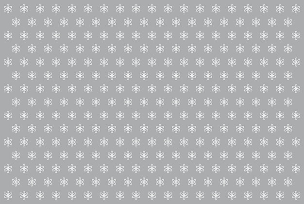 Un patrón sin costuras con flores blancas en una ilustración de vector de fondo gris