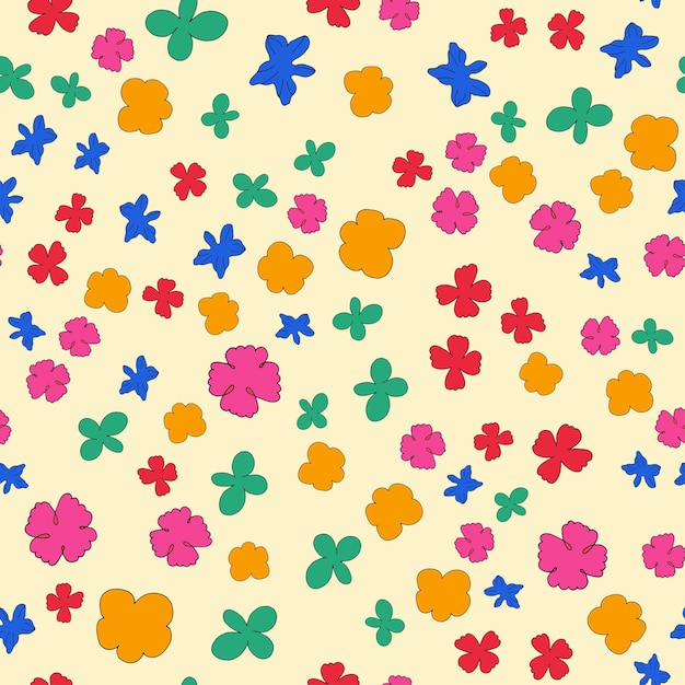 Patrón sin costuras con flores brillantes Estado de ánimo de verano colorido Textura para imprimir en tela