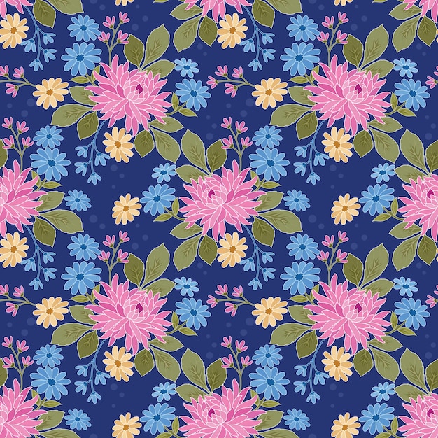 Patrón sin costuras de flores de colores dulces Puede usarse para papel tapiz textil de tela