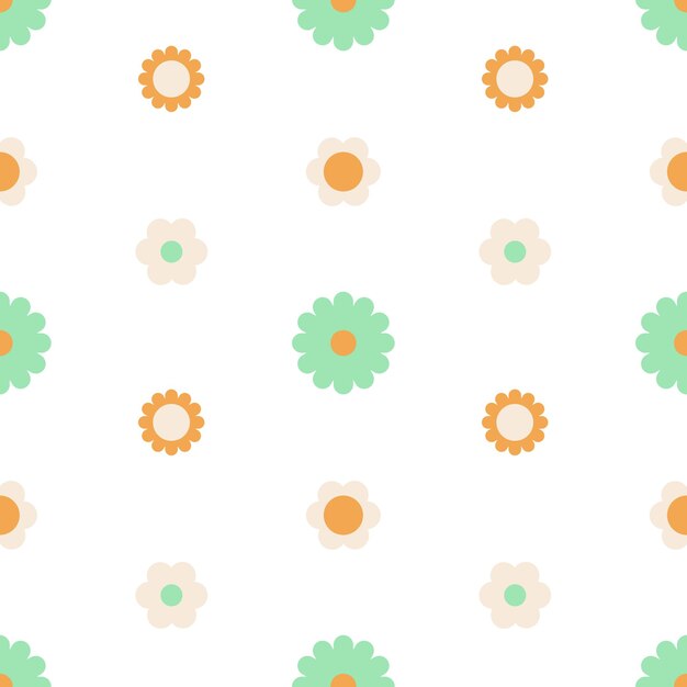 un patrón sin costuras con flores coloridas y las palabras primavera