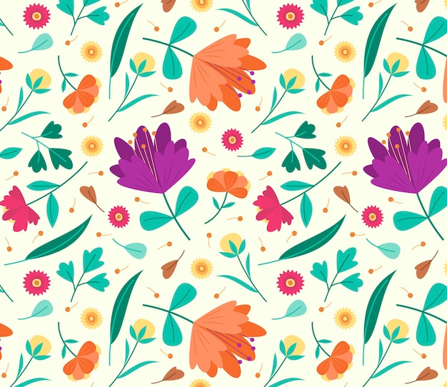 Patrón sin costuras con flores coloridas que florecen para la ilustración del concepto de fondo floral