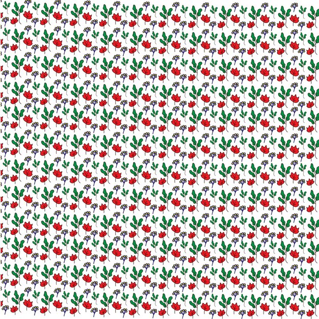 Patrón sin costuras con flores decorativas sobre fondo blanco Ilustración vectorial