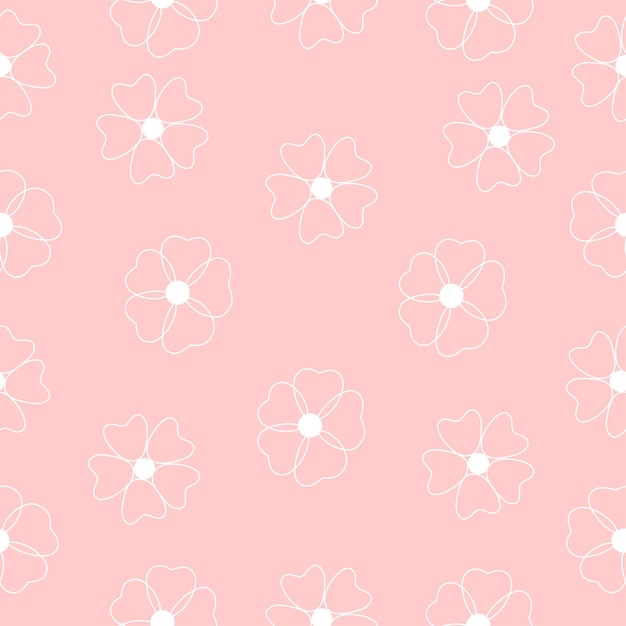 Patrón sin costuras de flores delicadas ilustración vectorial sobre un fondo rosa