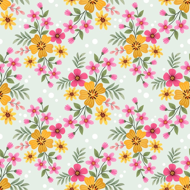 Patrón sin costuras de flores dibujadas a mano coloridas Puede usarse para papel tapiz textil de tela