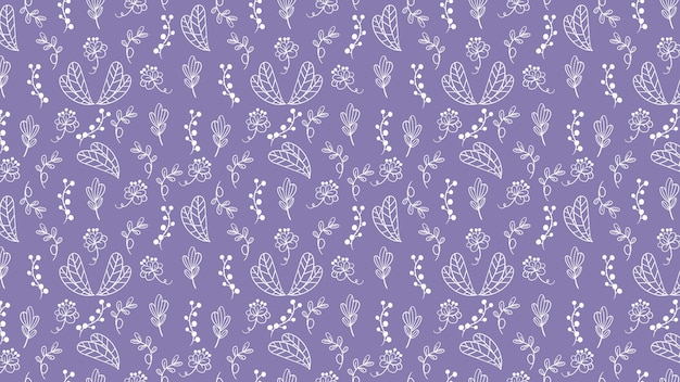 Patrón sin costuras con flores dibujadas a mano Ilustración vectorial