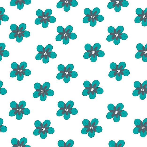 patrón sin costuras con flores de dibujos animados