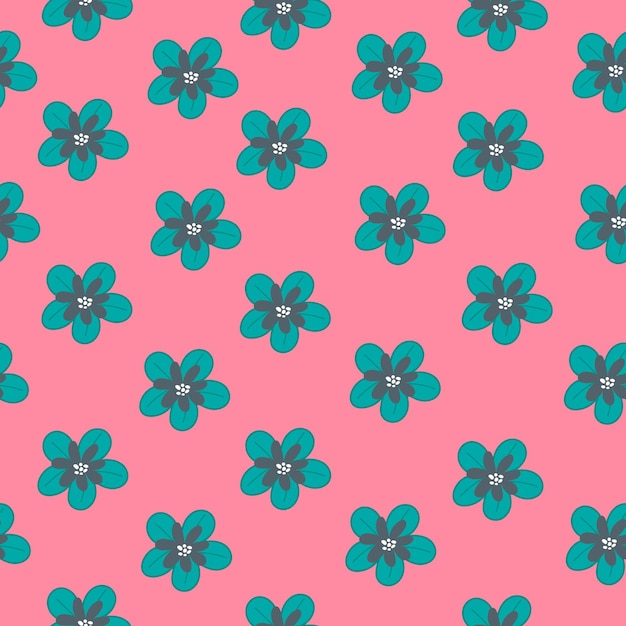 patrón sin costuras con flores de dibujos animados