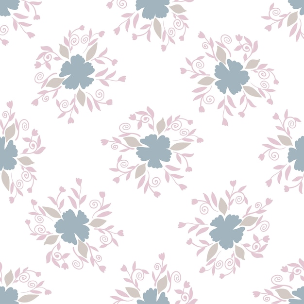 Patrón sin costuras con flores Fondo de elemento botánico Textura decorativa colorida para papel tapiz web papelería textil