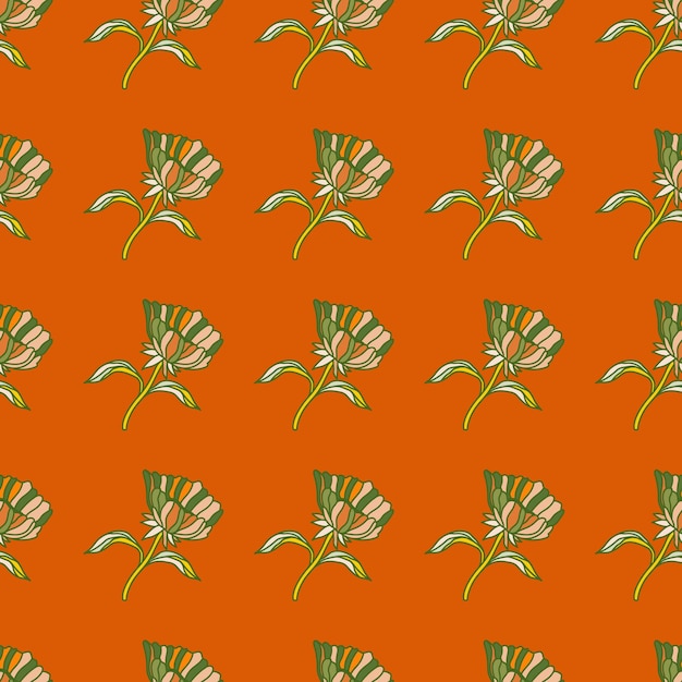 Patrón sin costuras con flores y hojas dibujadas a mano fondo de pantalla floral abstracto