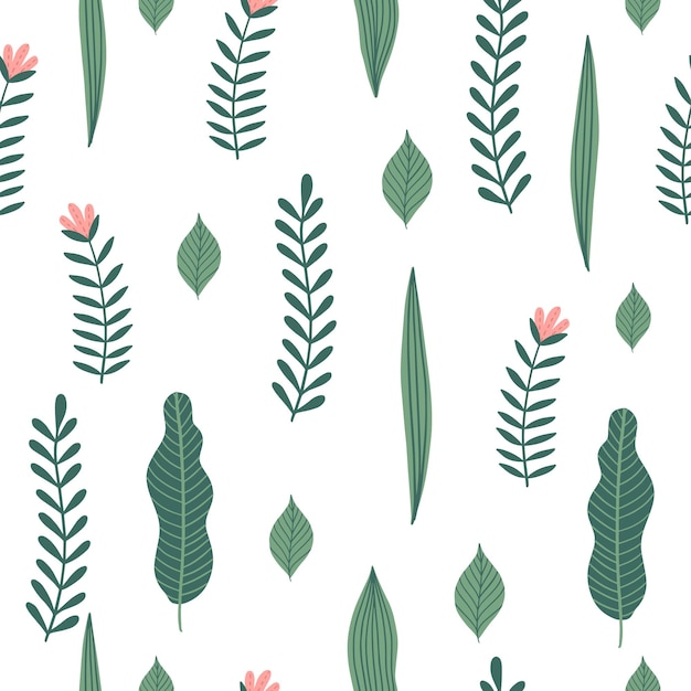 Patrón sin costuras con flores y hojas Textura floral creativa Ideal para telas textiles Ilustración vectorial