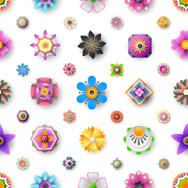 Un patrón sin costuras de flores y hojas.