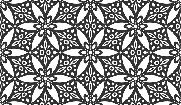 Patrón sin costuras de flores infinito dibujado a mano alfombra floral abstracta telón de fondo de encaje negro retro textura de plantas de primavera de moda moderna plana textura de papel de pared elegante de época impresión de papel de embalaje