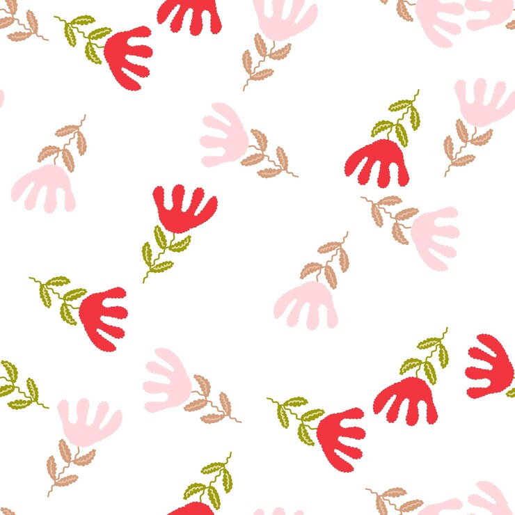 Vector patrón sin costuras de flores inusuales en estilo simple fondo de flores estilizadas lindas para diseño de tela cubierta de papel de envoltura de impresión textil ilustración vectorial